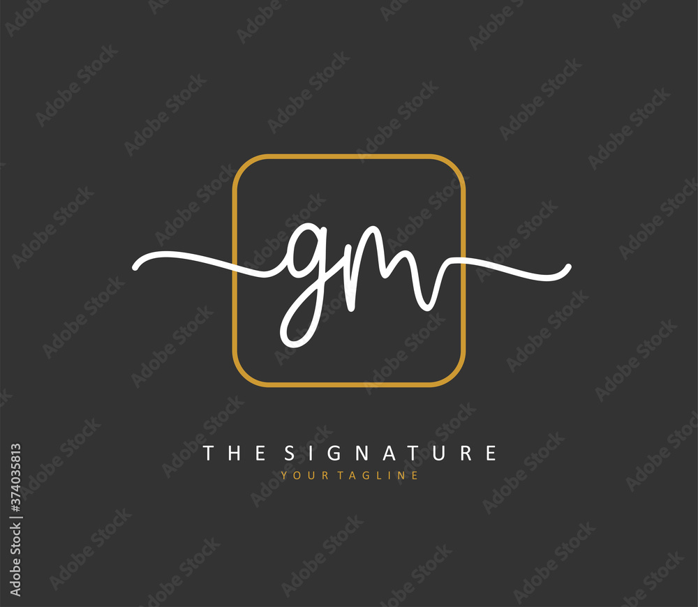 G M GM Initial letter handwriting and signature logo. A concept handwriting initial logo with template element. G M GM Initial letter handwriting and signature logo. A concept handwriting initial logo with template element.