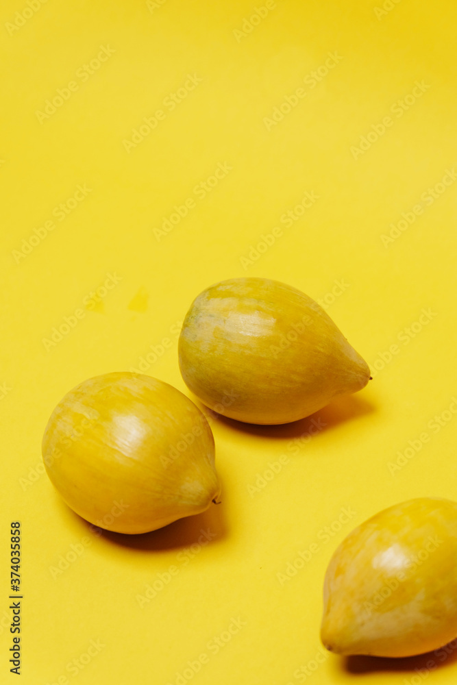 Yellow Pouteria lucuma fruit. Yellow Pouteria lucuma fruit.