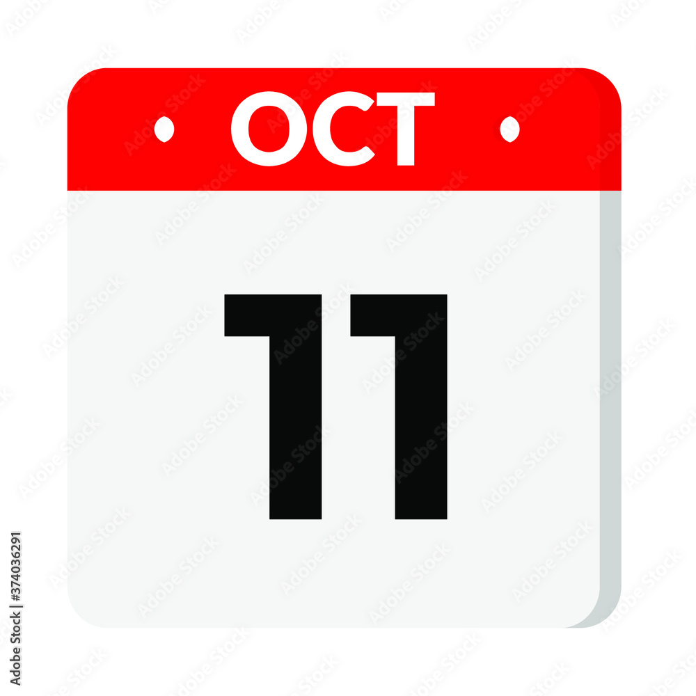 Fototapeta premium 11 October calendar icon