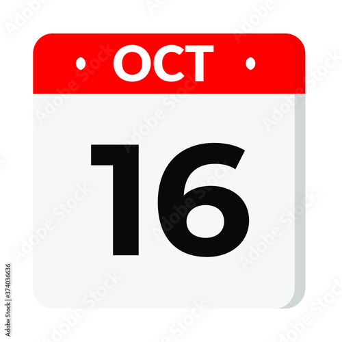 16 October calendar icon