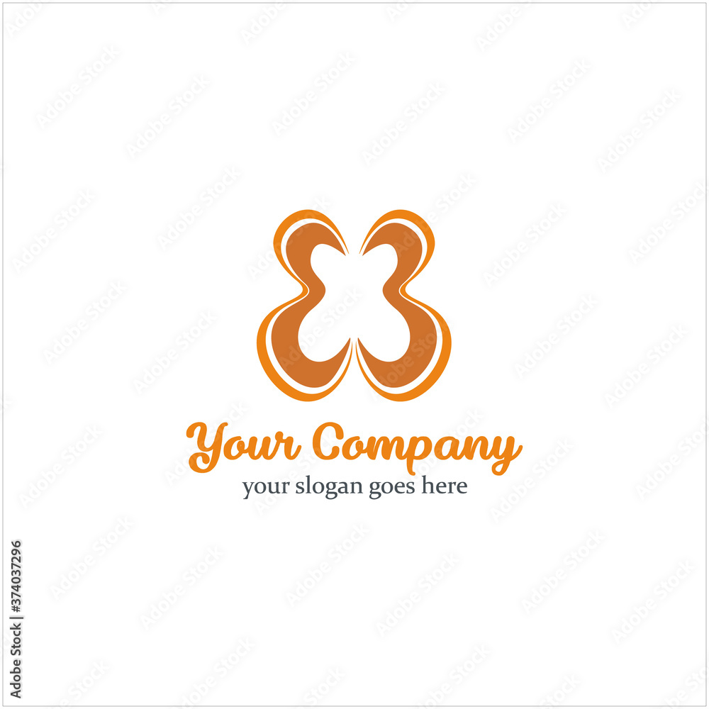 Stock Vector Silhouette Arts Butterfly Wings Beautiful Logo Design