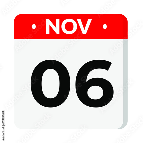 06 November calendar icon