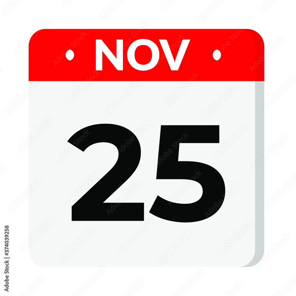 25 November calendar icon 25 November calendar icon