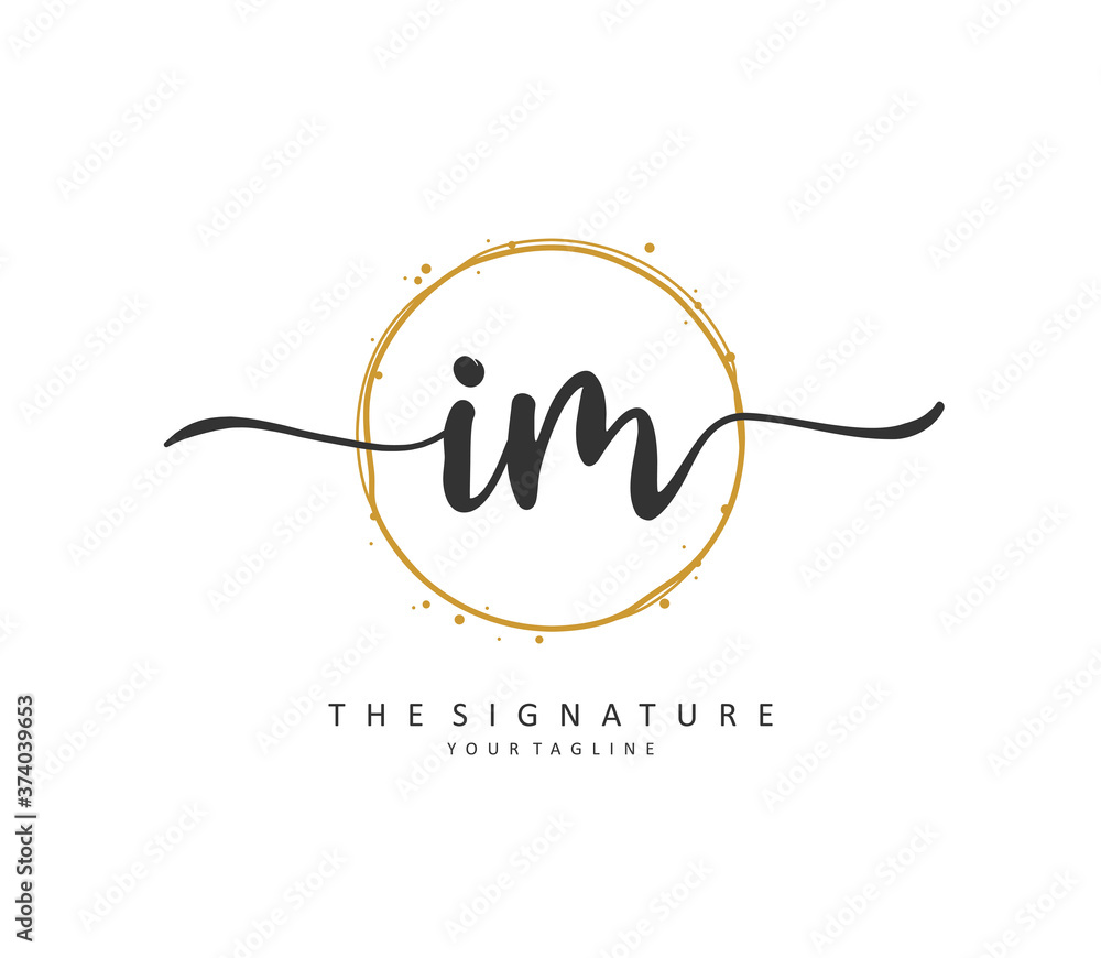 I M IM Initial letter handwriting and signature logo. A concept handwriting initial logo with template element. I M IM Initial letter handwriting and signature logo. A concept handwriting initial logo with template element.