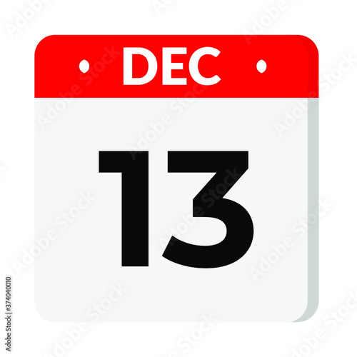 13 december calendar icon