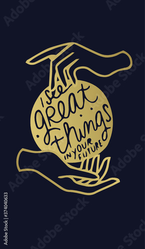 a magic ball with rays of light in the hands of line art and the point of a fortune teller. Boho chic tattoo, poster or altar veil design for print vector illustration