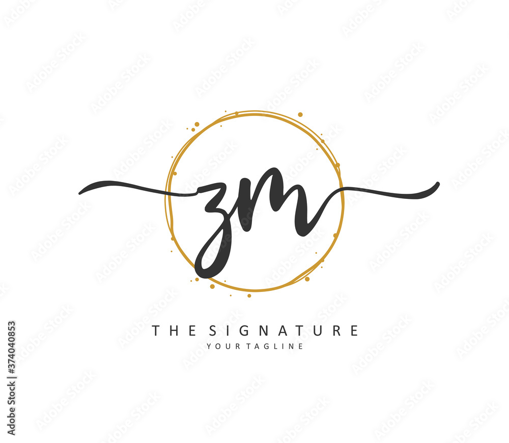 Z M ZM Initial letter handwriting and signature logo. A concept handwriting initial logo with template element. Z M ZM Initial letter handwriting and signature logo. A concept handwriting initial logo with template element.
