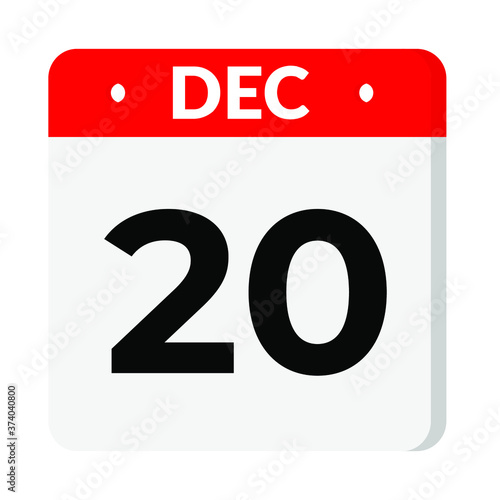 20 December calendar icon