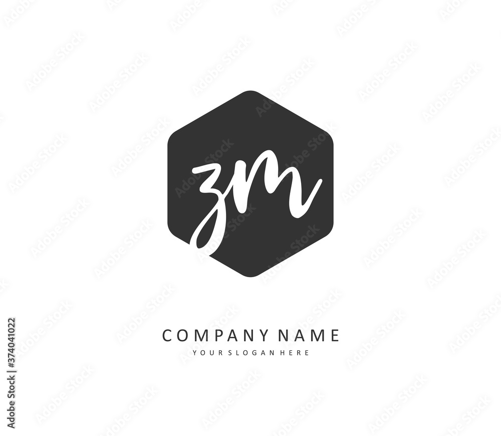 Z M ZM Initial letter handwriting and signature logo. A concept handwriting initial logo with template element. Z M ZM Initial letter handwriting and signature logo. A concept handwriting initial logo with template element.