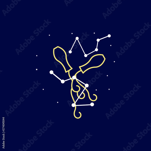 aquarius zodiac sign logo. vector illustration.