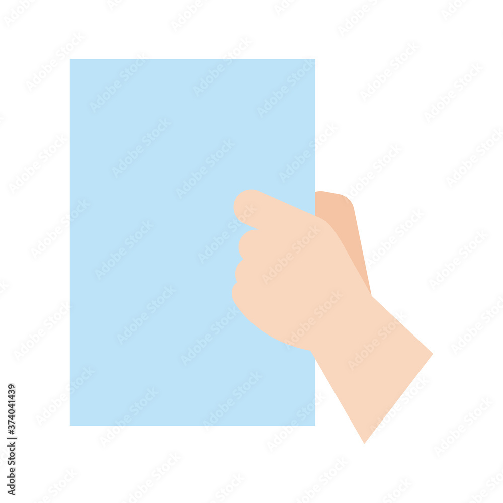 Fototapeta premium hand human with protest square banner flat style icon