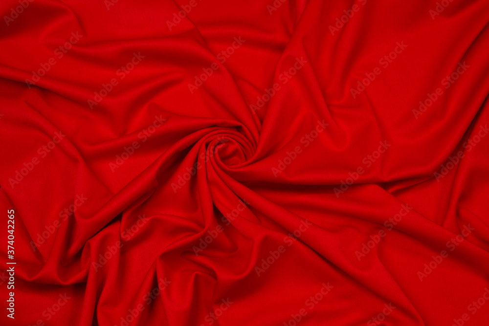 Fabric cloth textile poplin red background texture.