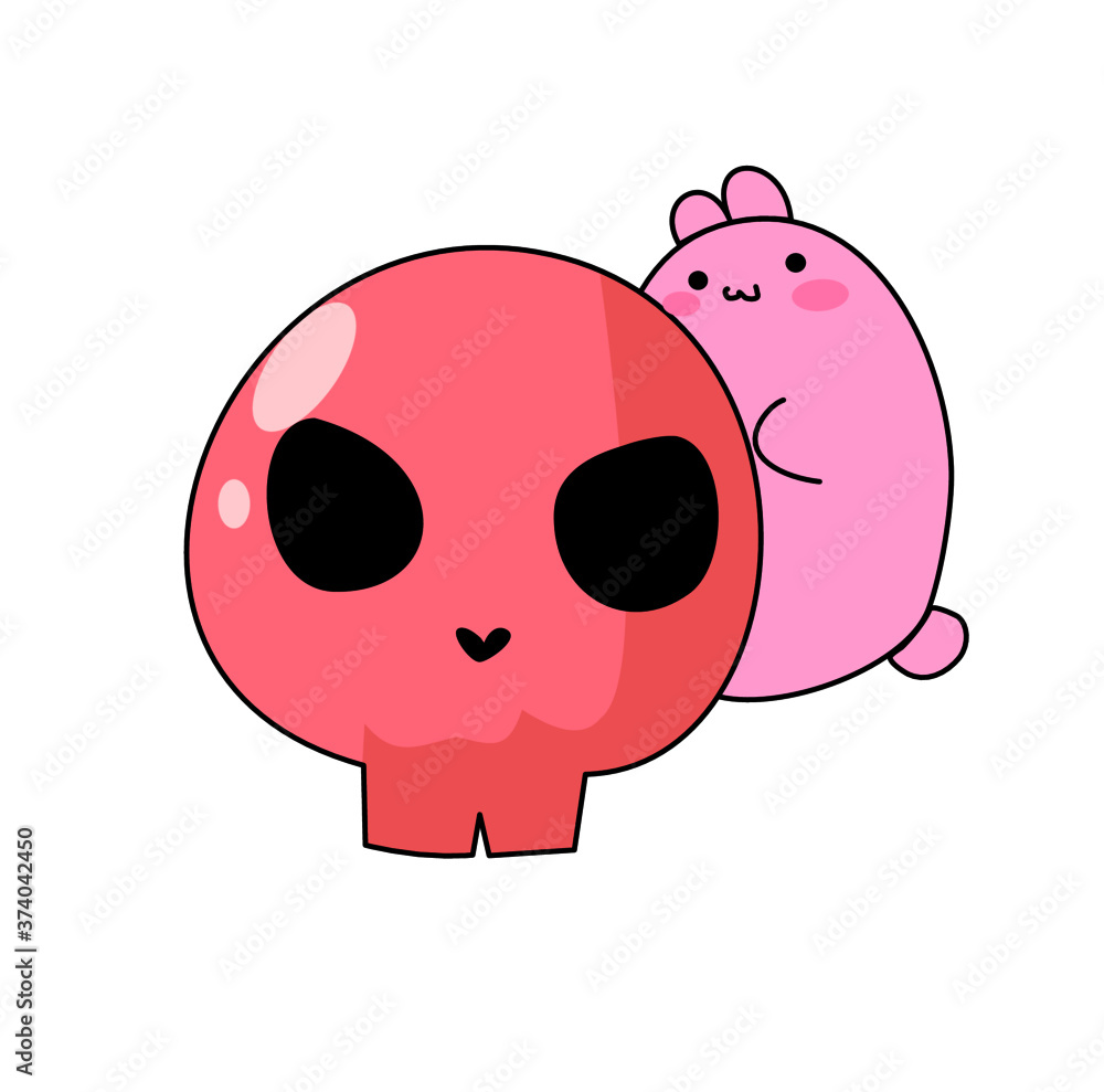 Fototapeta premium pig skull with bunny