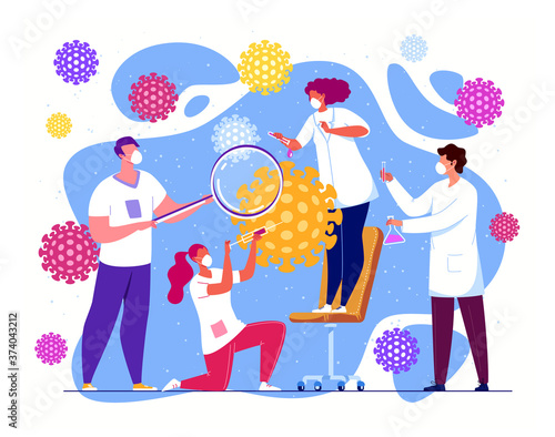 A chemical research laboratory, biochemists and professors are developing antiviral drugs. Researchers are working on a new generation of vaccines.