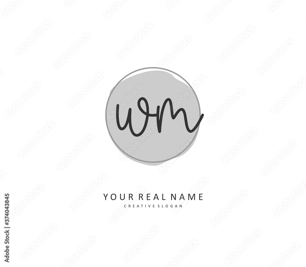 W M WM Initial letter handwriting and signature logo. A concept handwriting initial logo with template element. W M WM Initial letter handwriting and signature logo. A concept handwriting initial logo with template element.