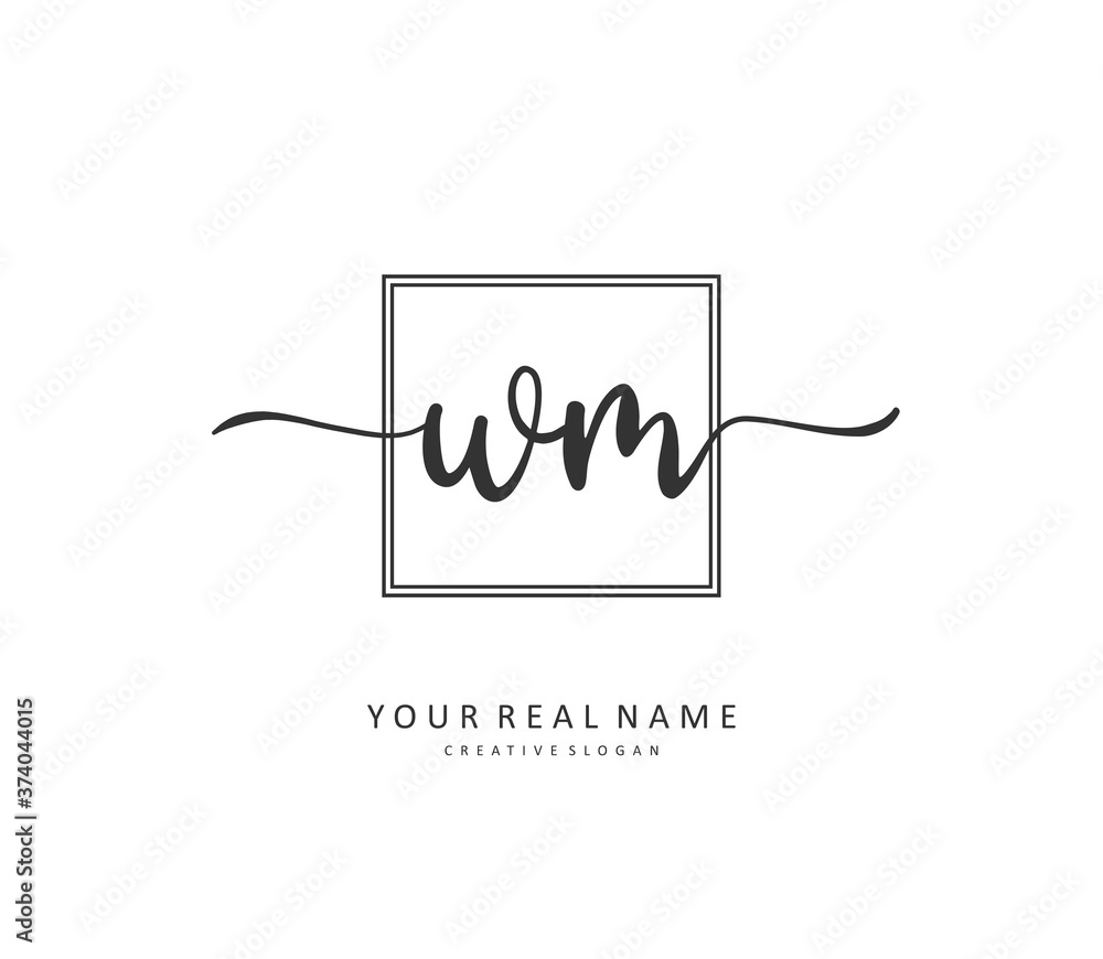 W M WM Initial letter handwriting and signature logo. A concept handwriting initial logo with template element. W M WM Initial letter handwriting and signature logo. A concept handwriting initial logo with template element.