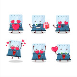 Automatic espresso coffee cartoon character with love cute emoticon
