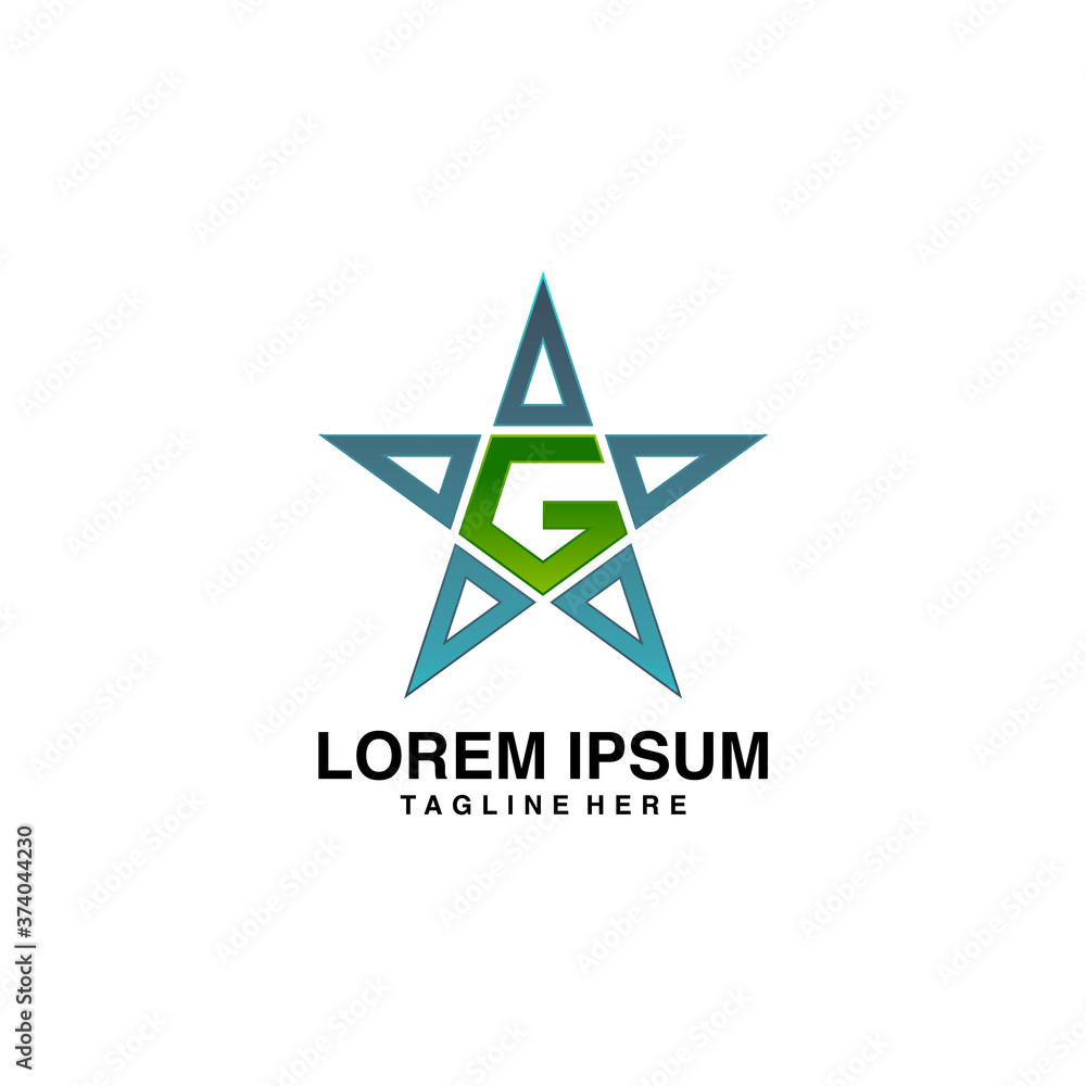 initial letter G star logo template design
