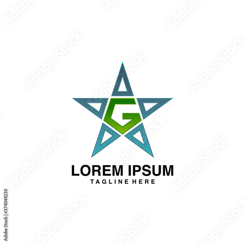 Fototapeta Naklejka Na Ścianę i Meble -  initial letter G star logo template design
