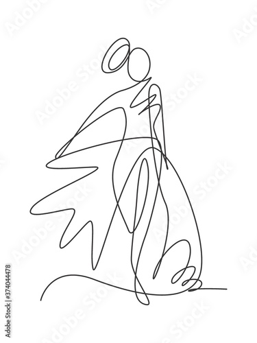 Single continuous line drawing of minimalistic pretty sexy abstract body woman for cosmetic, t-shirt, fashion. Beauty female portrait concept. Trendy one line draw design vector graphic illustration