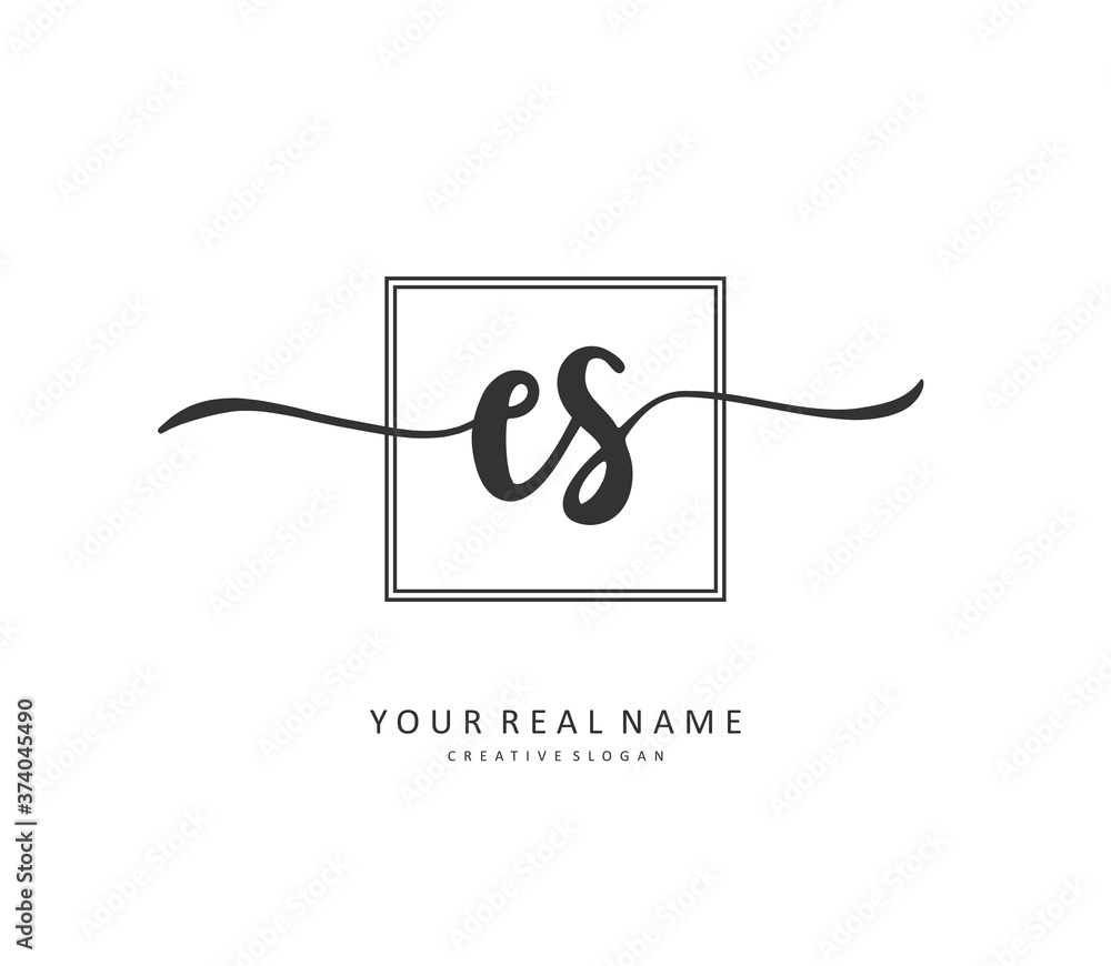 E S ES Initial letter handwriting and signature logo. A concept handwriting initial logo with template element. E S ES Initial letter handwriting and signature logo. A concept handwriting initial logo with template element.