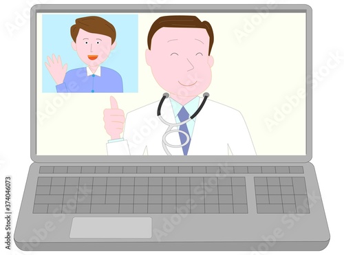 オンラインで医師から診察を受ける患者