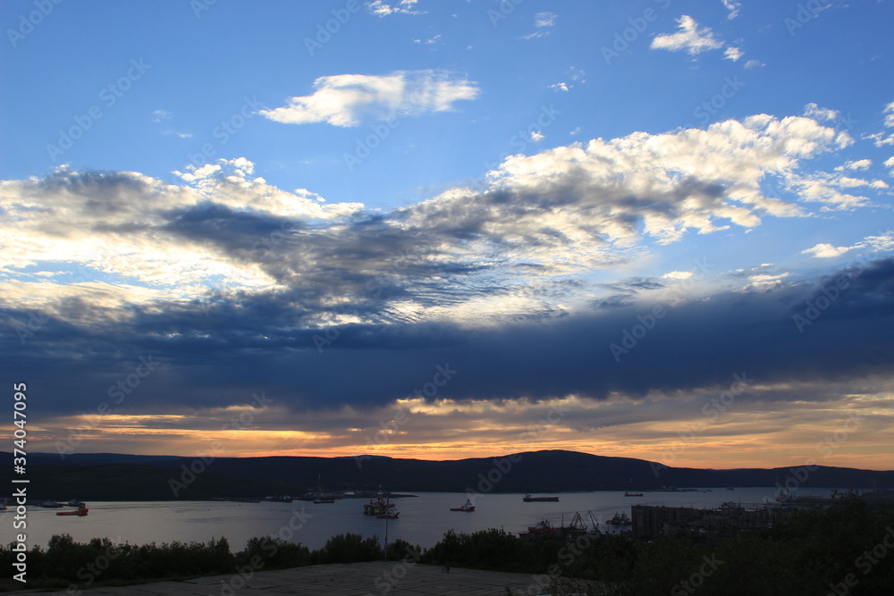 sunset over the mountains