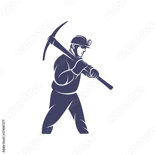 Mining logo template. Stylish vector illustration.