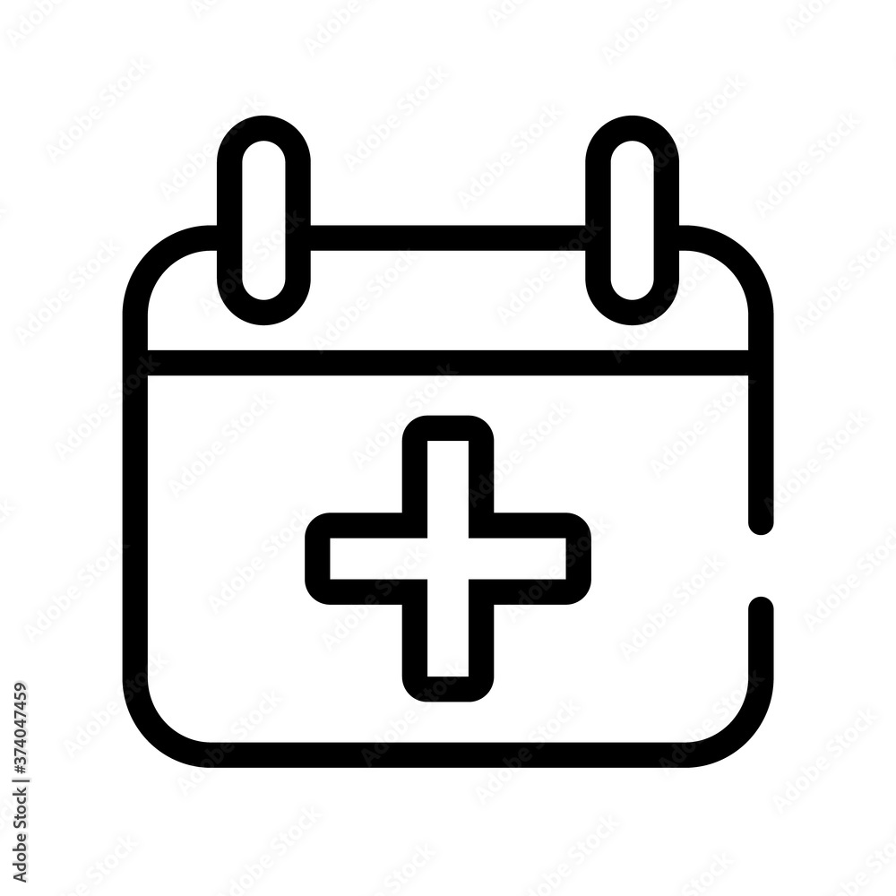 calendar reminder with sign pluss line style icon calendar reminder with sign pluss line style icon