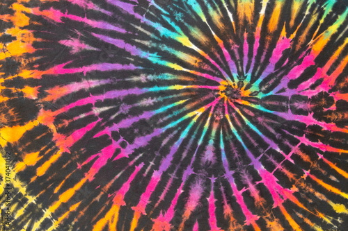 Obraz na plátne rainbow spiral tie dye colorful pattern.