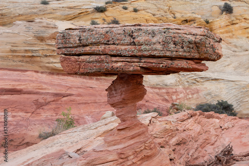 A very precariously balanced rock in southern Utah. photo