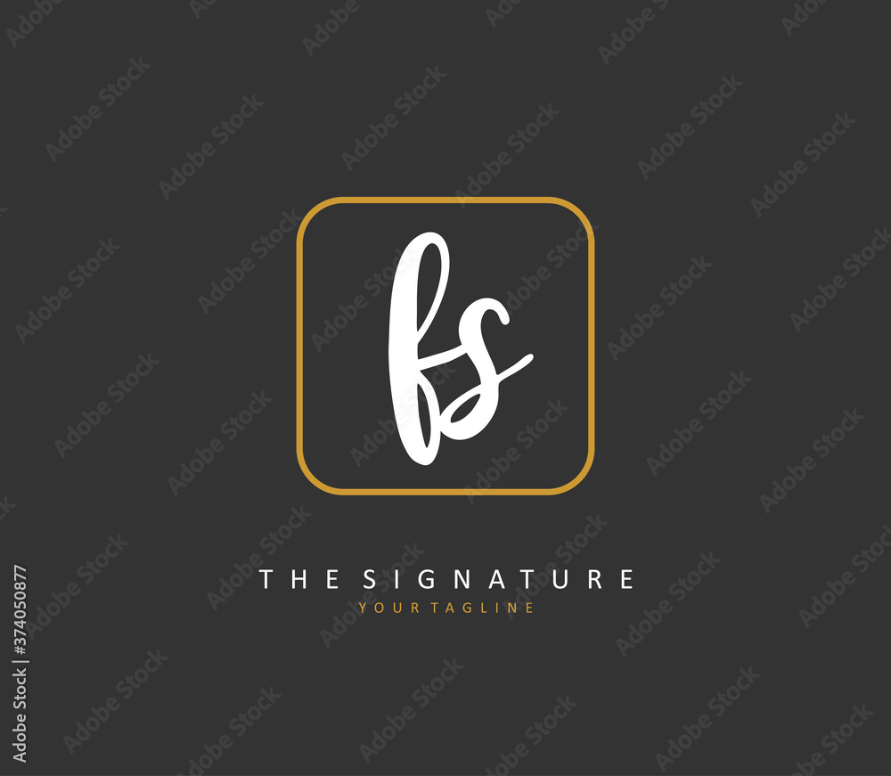 custom made wallpaper toronto digitalF S FS Initial letter handwriting and signature logo. A concept handwriting initial logo with template element.