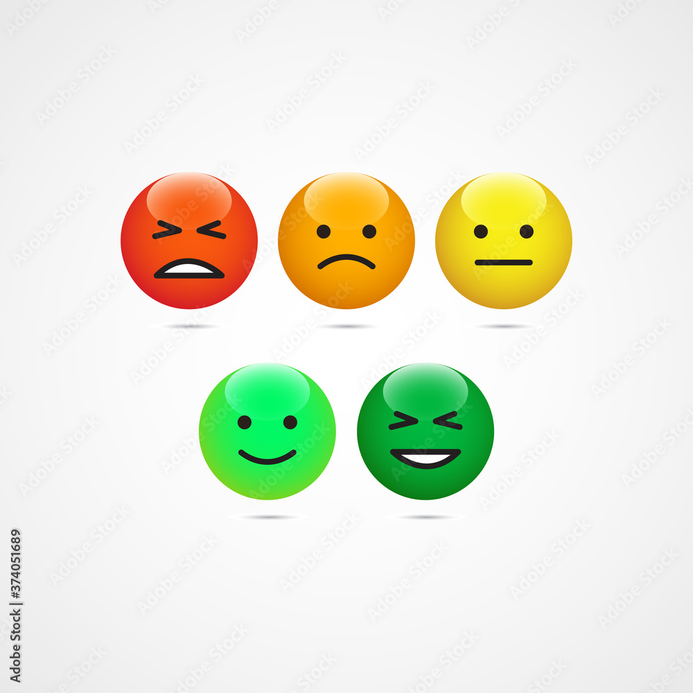 Naklejka premium Customer Satisfaction Survey Emoticons Vector Design For Banner Print and Greeting Background