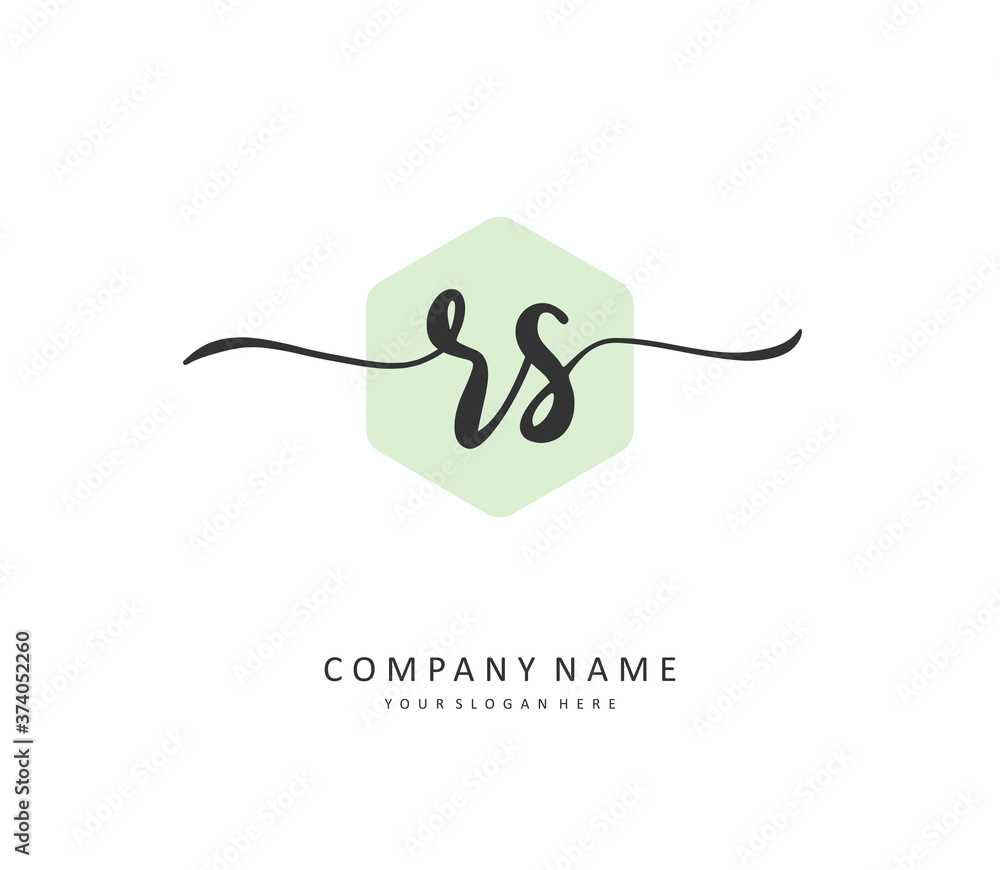 R S RS Initial letter handwriting and signature logo. A concept handwriting initial logo with template element. R S RS Initial letter handwriting and signature logo. A concept handwriting initial logo with template element.