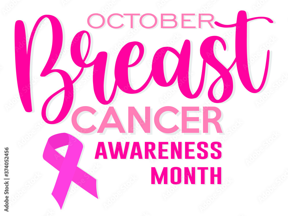 October breast cancer awareness month white background vectorized