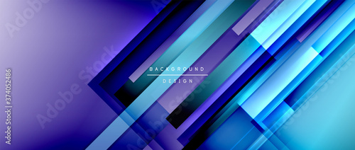 Dynamic lines on fluid color gradient. Trendy geometric abstract background for your text, logo or graphics