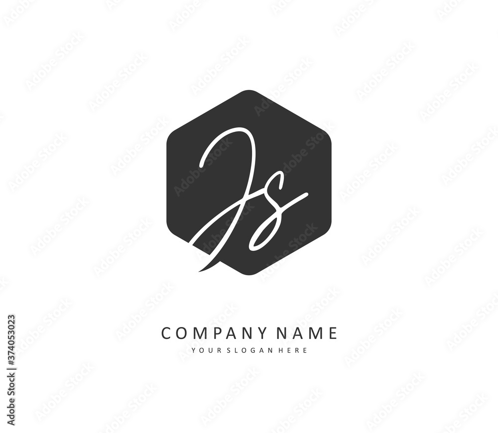 J S JS Initial letter handwriting and signature logo. A concept handwriting initial logo with template element. J S JS Initial letter handwriting and signature logo. A concept handwriting initial logo with template element.
