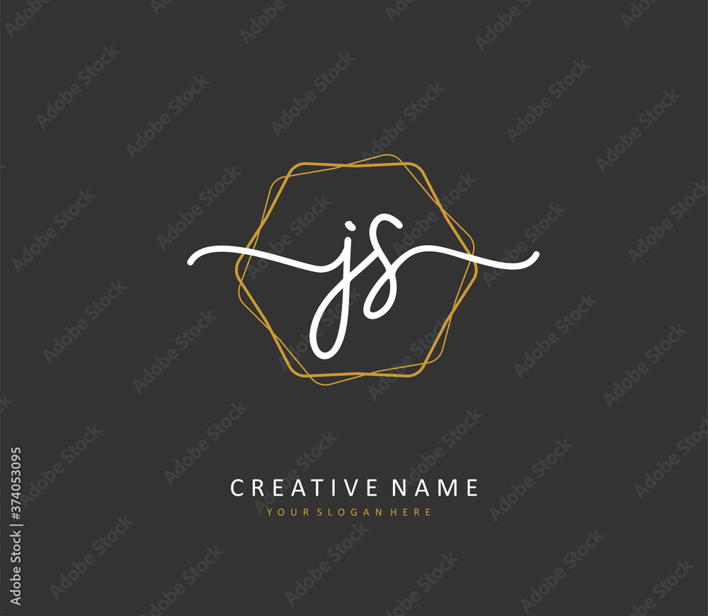 J S JS Initial letter handwriting and signature logo. A concept handwriting initial logo with template element. J S JS Initial letter handwriting and signature logo. A concept handwriting initial logo with template element.