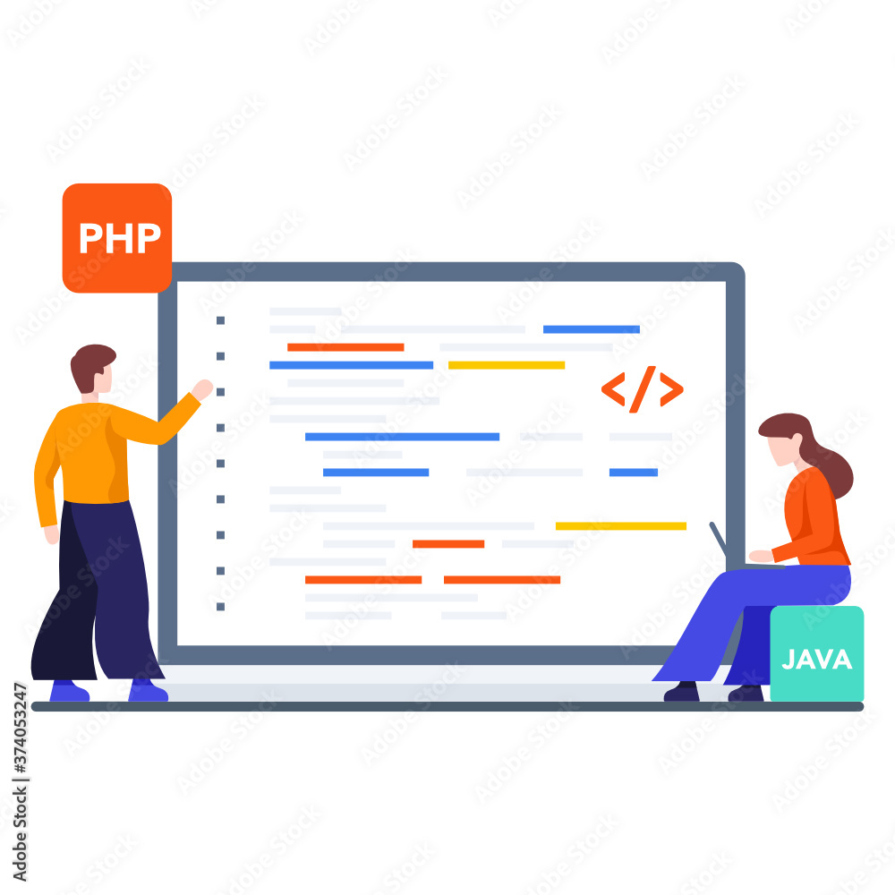 Web development concept, programming flat vector
Web development concept, programming flat vector