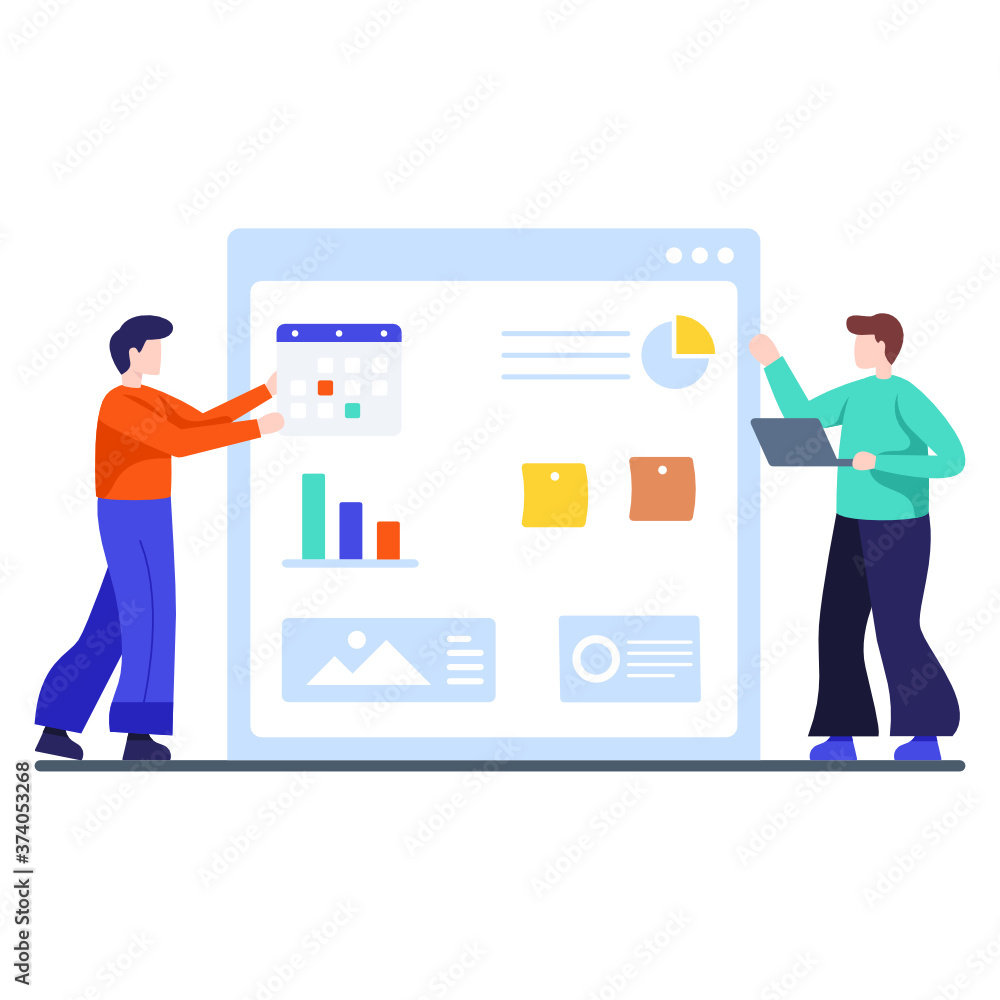 Design of project management illustration style, project planning
Design of project management illustration style, project planning