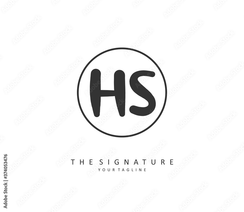 H S HS Initial letter handwriting and signature logo. A concept handwriting initial logo with template element. H S HS Initial letter handwriting and signature logo. A concept handwriting initial logo with template element.