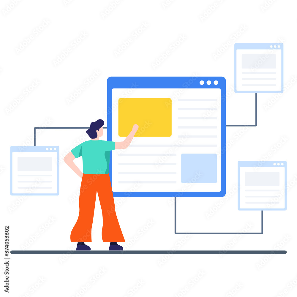 A way of organizing website, sitemap illustration
A way of organizing website, sitemap illustration