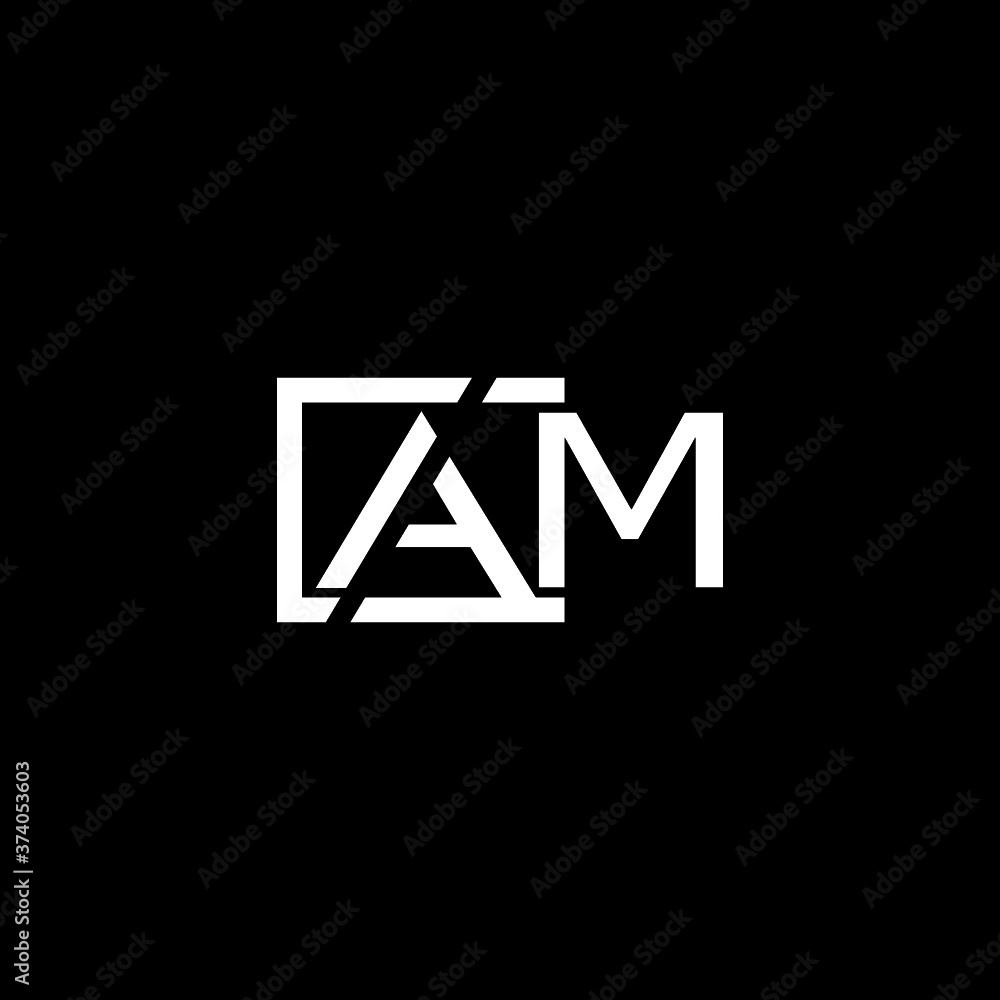 AM Letter logo isolated on dark background