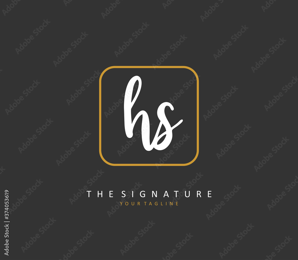 H S HS Initial letter handwriting and signature logo. A concept handwriting initial logo with template element. H S HS Initial letter handwriting and signature logo. A concept handwriting initial logo with template element.