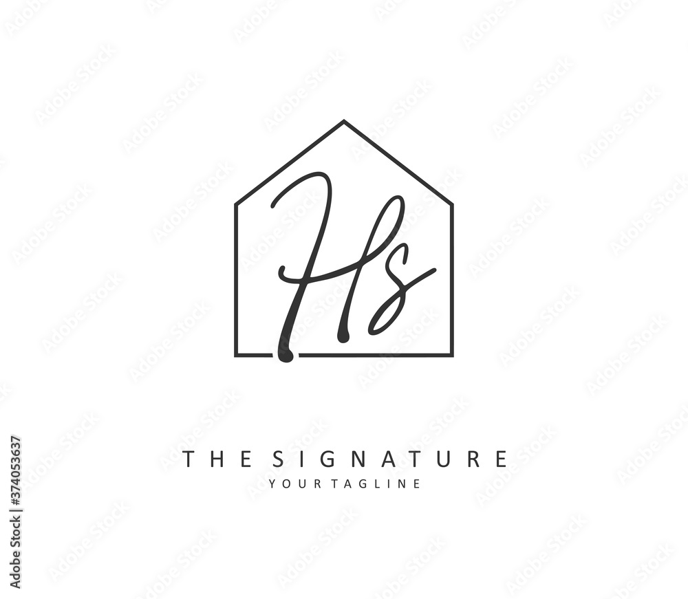 H S HS Initial letter handwriting and signature logo. A concept handwriting initial logo with template element. H S HS Initial letter handwriting and signature logo. A concept handwriting initial logo with template element.