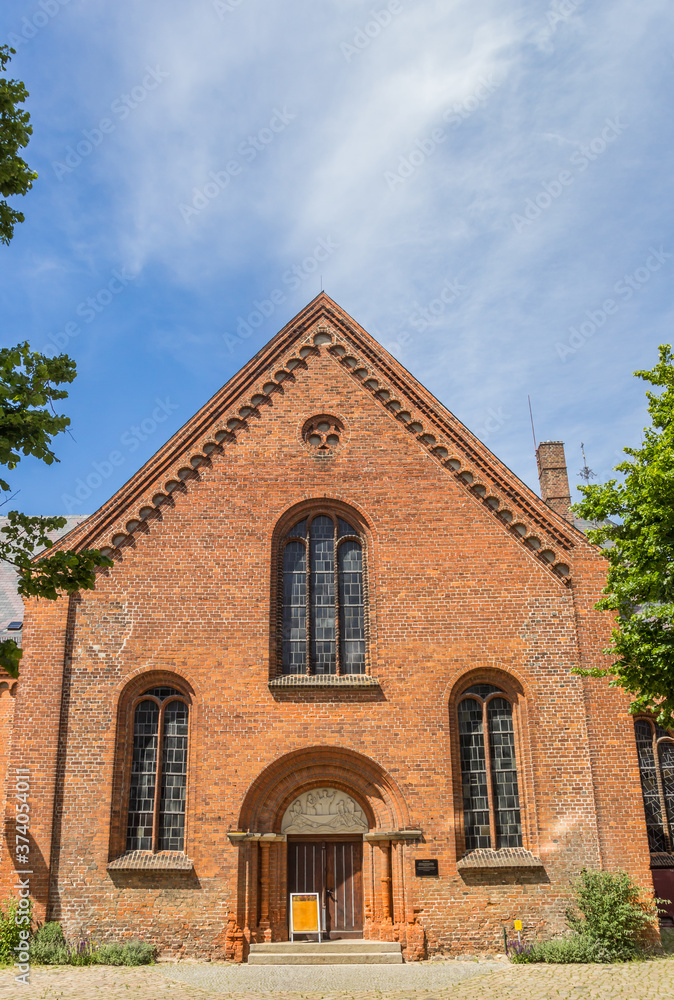 Facade of the Nikolaikirche church in Plon, Germany