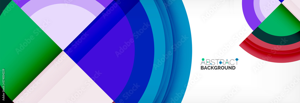 Obraz premium Round shapes, triangles and circles. Modern abstract background