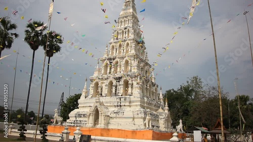 
White Pagota in Chiangmai Thailand , Wat Chedi Liam, chiangmai photo