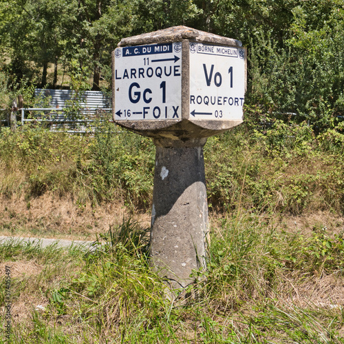 Lost in France. The road to Foix. Rural highway directions