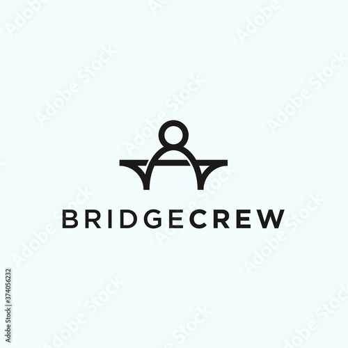 abstract bridge logo. crew icon